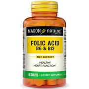 Folic Acid, B-6 & B-12, 90 Tablets, Mason Natural
