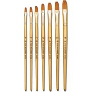 Fuji Kolinsky Sable Nail Brush (Long Flat Hair Wood Handle) # 6