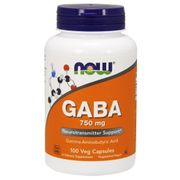 GABA 750 mg, 100 Vcaps, NOW Foods