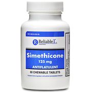 Simethicone 125 mg, Antiflatulent, 60 Chewable Tablets, Reliable 1