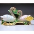 Geese on Lotus Leaves Gilt Jewelry Gift Box with Fine Crystals
