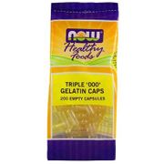 Gelatin Caps 000 - Empty Capsules, 200 gel caps, NOW Foods
