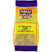 Gelatin Caps #3 - Empty Capsules, 1000 gel caps, NOW Foods