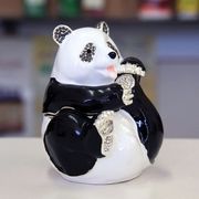 Giant Panda Gilt Jewelry Gift Box with Fine Crystals
