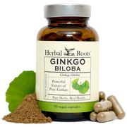 Ginkgo Biloba, 60 Vegan Capsules, Herbal Roots