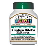 Ginkgo Biloba Extract 60 Vegetarian Capsules, 21st Century Health Care