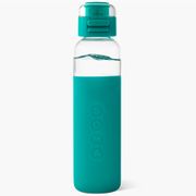 Glass Water Bottle with Sport Cap, Aqua, 17 oz, Soma