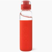 Glass Water Bottle with Sport Cap, Coral, 17 oz, Soma