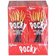Glico Pocky Chocolate Cream Covered Biscuit Sticks, 10 Pack