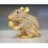 Golden Mouse Holding Peanut Gilt Jewelry Gift Box with Fine Crystals