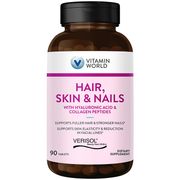 Hair, Skin & Nails Formula with Hyaluronic Acid & Collagen Peptides, 90 Tablets, Vitamin World