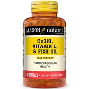 Heart Trio, Co Q-10, Vitamin E & Fish Oil, 60 Softgels, Mason Natural