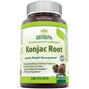 Herbal Secrets Konjac Root 2000 mg, 180 Veggie Capsules, Amazing Nutrition