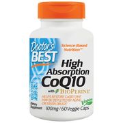 High Absorption CoQ10 100 mg with Bioperine, 60 Veggie Caps, Doctor's Best (Naturally Fermented)