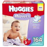 Huggies Little Movers Diapers, Size 3 (16-28 lb), 164 ct