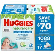 Huggies Natural Care Baby Wipe Refill, Refreshing Clean, 1088 ct