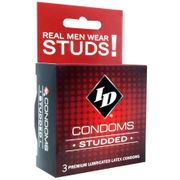 ID Studded Condoms, 3 Pack, ID Lubricants