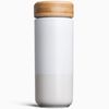 Insulated Ceramic Mug with Bamboo Lid, Pearl