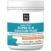 Ionic-Fizz Super D-K Calcium Plus Powder - Orange Vanilla, 420 g, Pure Essence Labs