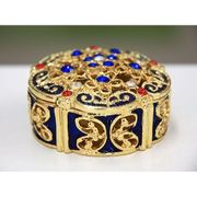 Jewel Case Gilt Jewelry Gift Box with Fine Crystals