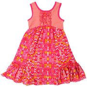 Jona Michelle Girls' Sundress, Fuchsia Aztec