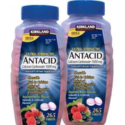 Kirkland Signature Antacid Ultra Strength, Calcium Carbonate 1000 mg, 265 Chewable Tablets x 2 Bottles