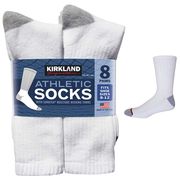 Kirkland Signature Men's Athletic Socks - White, 8 Pair