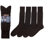 Kirkland Signature Men's Dress Socks - Black, 4 Pair