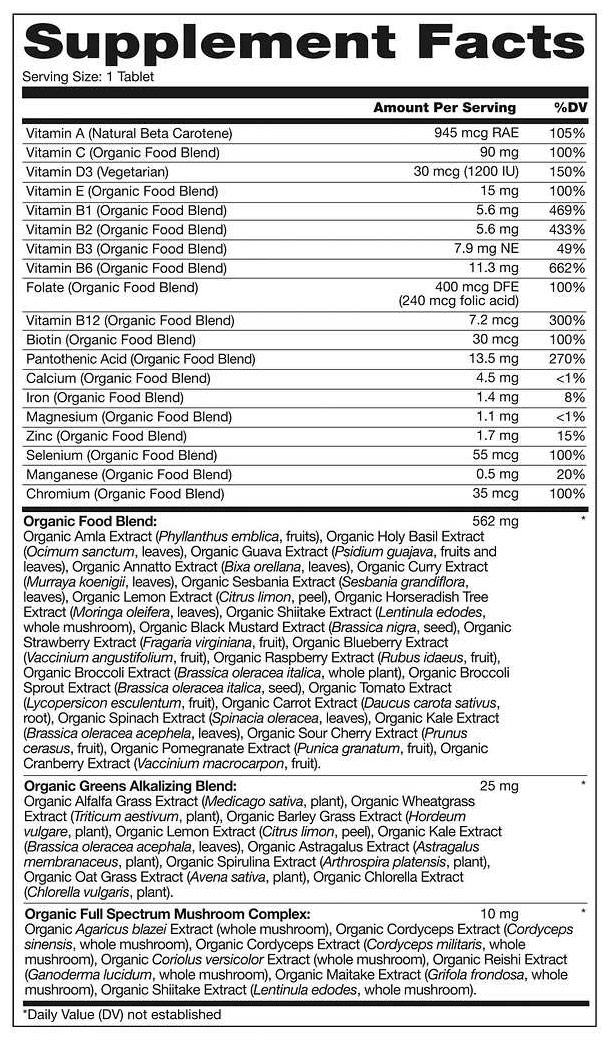 Kirkland Signature Organic Multivitamin, 80 Coated Tablets