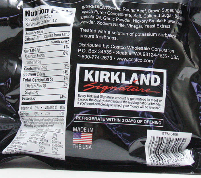 Kirkland Signature Premium Cut Cured & Dried Beef Steak Strips, 12 oz