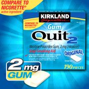 Kirkland Signature Quit2 Nicotine Polacrilex Gum 2 mg, Stop Smoking Aid, 380 Pieces