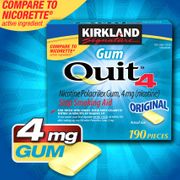 Kirkland Signature Quit4 Nicotine Polacrilex Gum 4 mg, Stop Smoking Aid, 380 Pieces