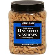 Kirkland Signature Whole Fancy Unsalted Cashews, Premium Quality, 2.5 lb