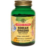 Korean Ginseng Root Extract - Standardized Full Potency, 60 Vegetable Capsules, Solgar