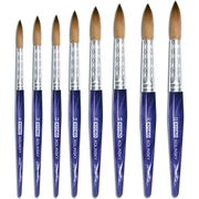 Kyoko Kolinsky Nail Brush (Short Blue Marble Handle) Round Style # 8