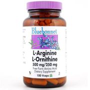 L-Arginine 500 mg & L-Ornithine 250 mg, 100 Vcaps, Bluebonnet Nutrition