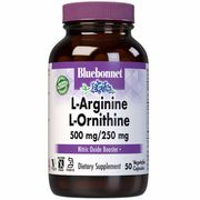 L-Arginine 500 mg & L-Ornithine 250 mg, 50 Vcaps, Bluebonnet Nutrition