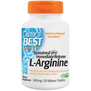 L-Arginine Sustained plus Immediate Release, 500 mg, 120 Bilayer Tablets, Doctor's Best