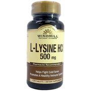 L-Lysine HCL 500 mg, 120 Tablets, Windmill Health Products