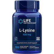 L-Lysine 620 mg, 100 Vegetarian Capsules, Life Extension
