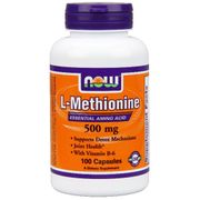 L-Methionine 500mg with B-6 10mg 100 Caps, NOW Foods