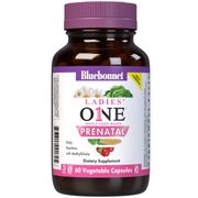 Ladies' One Prenatal Whole Food Based Multiple, Value Size, 60 Vegetable Capsules, Bluebonnet Nutrition