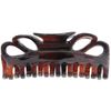Large Double Loop Hair Clamp - Geranium - Tortoise Shell