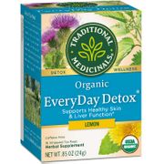 Organic Everyday Detox Tea, Lemon, 16 Tea Bags, Traditional Medicinals Teas