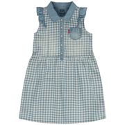 Levi's Girls' Denim Dress, 100% Cotton - Indigo Gingham