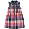 Girls' Denim Dress, 100% Cotton - Tea Tree Pink Plaid