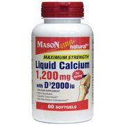 Liquid Calcium 1200 mg with D3 2000 IU, 60 Softgels, Mason Natural