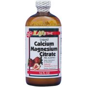 Liquid Calcium Magnesium Citrate - Natural Strawberry Flavor, 16 oz, LifeTime