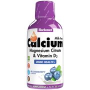 Liquid Calcium Magnesium Citrate Plus Vitamin D3, Natural Blueberry Flavor, 16 oz, Bluebonnet Nutrition