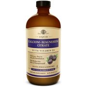 Liquid Calcium Magnesium Citrate with Vitamin D3 - Natural Blueberry Flavor, 16 oz, Solgar